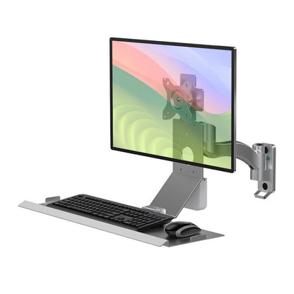 Monitor Bracket Industrial Equipment Cabinet Wall Mount All-In-One Stand Mouse Keyboard Bracket, Style: WKS-2 21x60cm Tray Silver - Host Bracket by buy2fix | Online Shopping UK | buy2fix