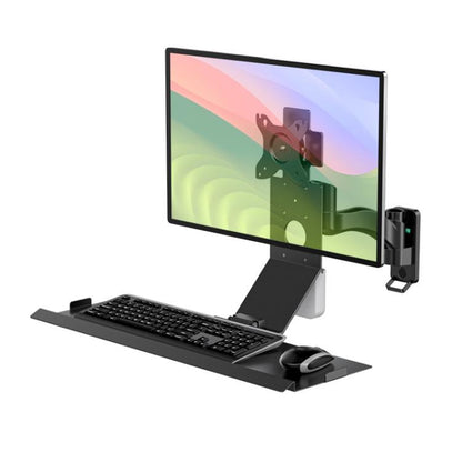 Monitor Bracket Industrial Equipment Cabinet Wall Mount All-In-One Stand Mouse Keyboard Bracket, Style: WKS-2 21x60cm Tray Black - Host Bracket by buy2fix | Online Shopping UK | buy2fix