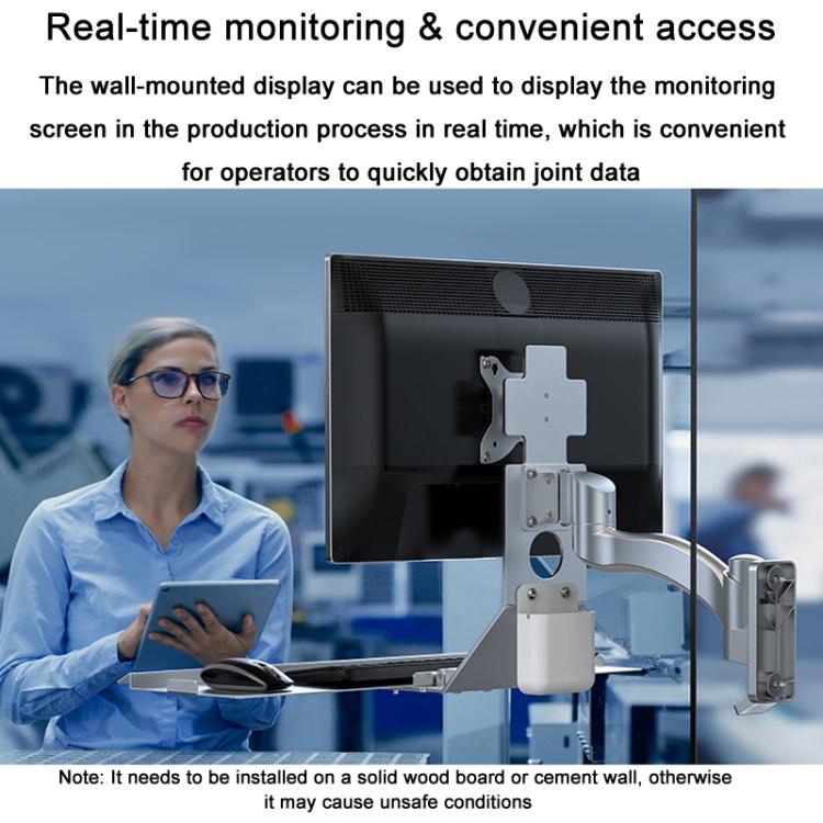 Monitor Bracket Industrial Equipment Cabinet Wall Mount All-In-One Stand Mouse Keyboard Bracket, Style: WKS-1 21x60cm Tray Black - Host Bracket by buy2fix | Online Shopping UK | buy2fix