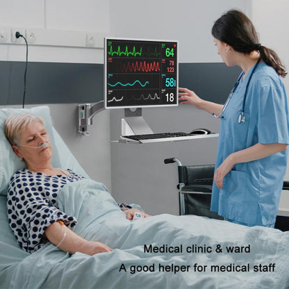 Monitor Bracket Industrial Equipment Cabinet Wall Mount All-In-One Stand Mouse Keyboard Bracket, Style: WKS-1 21x60cm Tray Silver - Host Bracket by buy2fix | Online Shopping UK | buy2fix