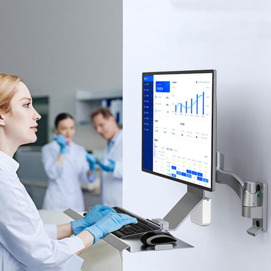 Monitor Bracket Industrial Equipment Cabinet Wall Mount All-In-One Stand Mouse Keyboard Bracket, Style: WKS-2 21x60cm Tray Black - Host Bracket by buy2fix | Online Shopping UK | buy2fix