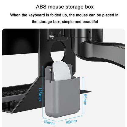 Monitor Bracket Industrial Equipment Cabinet Wall Mount All-In-One Stand Mouse Keyboard Bracket, Style: WKS-1 21x60cm Tray Black - Host Bracket by buy2fix | Online Shopping UK | buy2fix