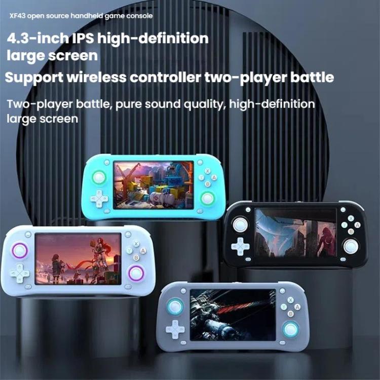 XF43 Retro Handheld Game Console Open Source 4.3 Inch Large Screen Gaming Video Players Console 128G(Black) - Pocket Console by buy2fix | Online Shopping UK | buy2fix