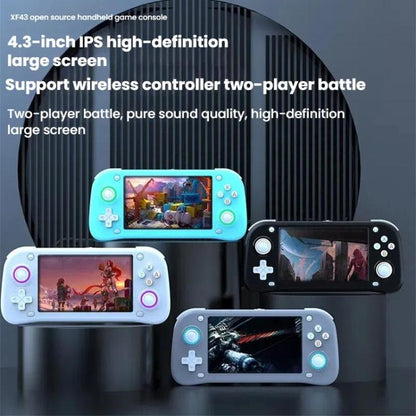 XF43 Retro Handheld Game Console Open Source 4.3 Inch Large Screen Gaming Video Players Console 128G(Black) - Pocket Console by buy2fix | Online Shopping UK | buy2fix