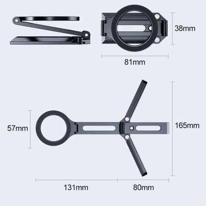 Foldable Magnet Tripod Desk Mount Phone Handle Smartphone Bracket(Silver) - Desktop Holder by buy2fix | Online Shopping UK | buy2fix