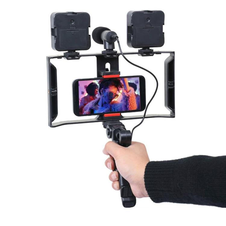 Smartphone Video Rig Kit with LED Fill Light & Microphone All-in-One Mobile Live Streaming(AY-49X) - Stand by buy2fix | Online Shopping UK | buy2fix