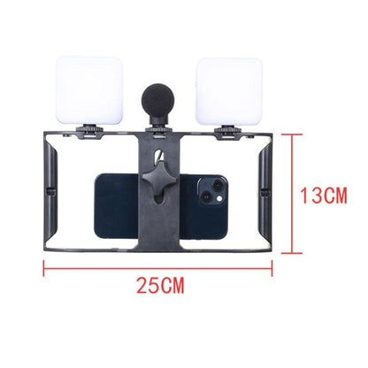 Smartphone Video Rig Kit with LED Fill Light & Microphone All-in-One Mobile Live Streaming(AY-49X) - Stand by buy2fix | Online Shopping UK | buy2fix