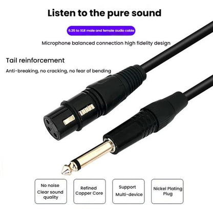 VEGGIEG 3Pin XLR Speaker Loudspeaker Cable Mixer Balanced Audio Microphone Cable, Length: 3m(6.5mm To XLR Male) - Microphone Audio Cable & Connector by VEGGIEG | Online Shopping UK | buy2fix