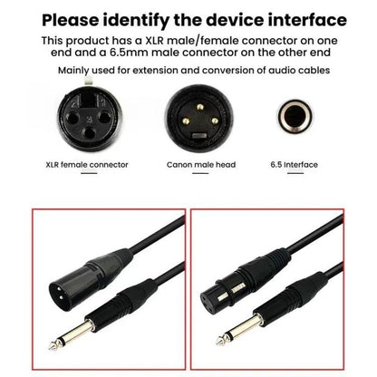 VEGGIEG 3Pin XLR Speaker Loudspeaker Cable Mixer Balanced Audio Microphone Cable, Length: 20m(6.5mm To XLR Female) - Microphone Audio Cable & Connector by VEGGIEG | Online Shopping UK | buy2fix