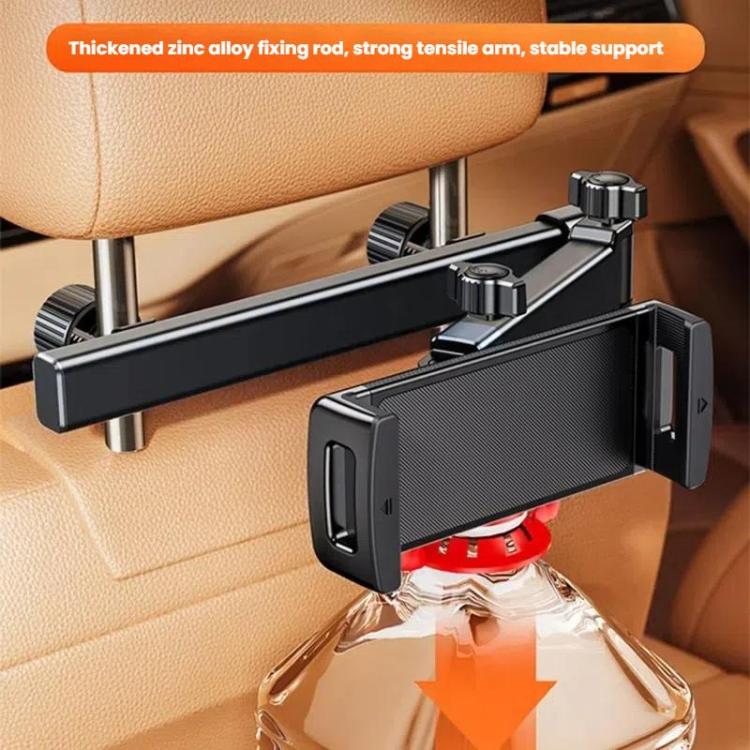 Telescopic Car Rear Pillow Phone Tablet Holder 2-Section Folding Headrest Bracket(Iron Wire Type) - Universal Car Holders by buy2fix | Online Shopping UK | buy2fix