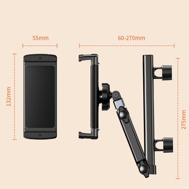 Telescopic Car Rear Pillow Phone Tablet Holder 2-Section Folding Headrest Bracket(Plastic Type) - Universal Car Holders by buy2fix | Online Shopping UK | buy2fix