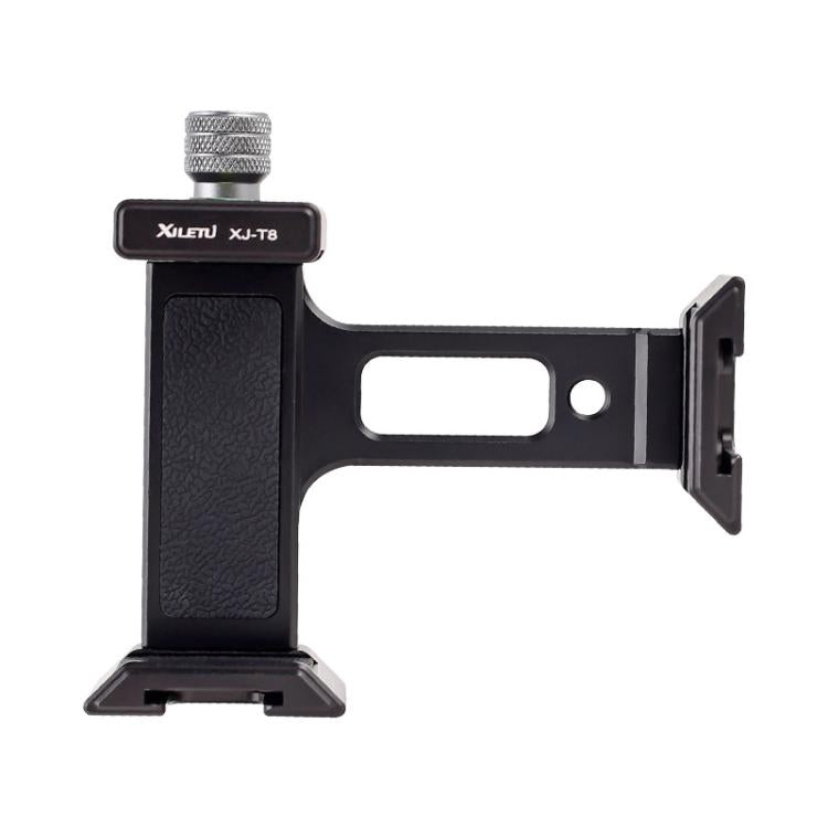 XILETU  XJ-T8 Metal Phone Holder Clamp With Cold Shoe 1/4-inch Screw Hole & Arca-Swiss Compatible Base(Black) - Lens & Accessories by XILETU | Online Shopping UK | buy2fix