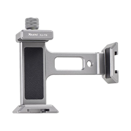 XILETU  XJ-T8 Metal Phone Holder Clamp With Cold Shoe 1/4-inch Screw Hole & Arca-Swiss Compatible Base(Gray) - Lens & Accessories by XILETU | Online Shopping UK | buy2fix