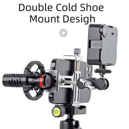 XILETU  XJ-T8 Metal Phone Holder Clamp With Cold Shoe 1/4-inch Screw Hole & Arca-Swiss Compatible Base(Black) - Lens & Accessories by XILETU | Online Shopping UK | buy2fix