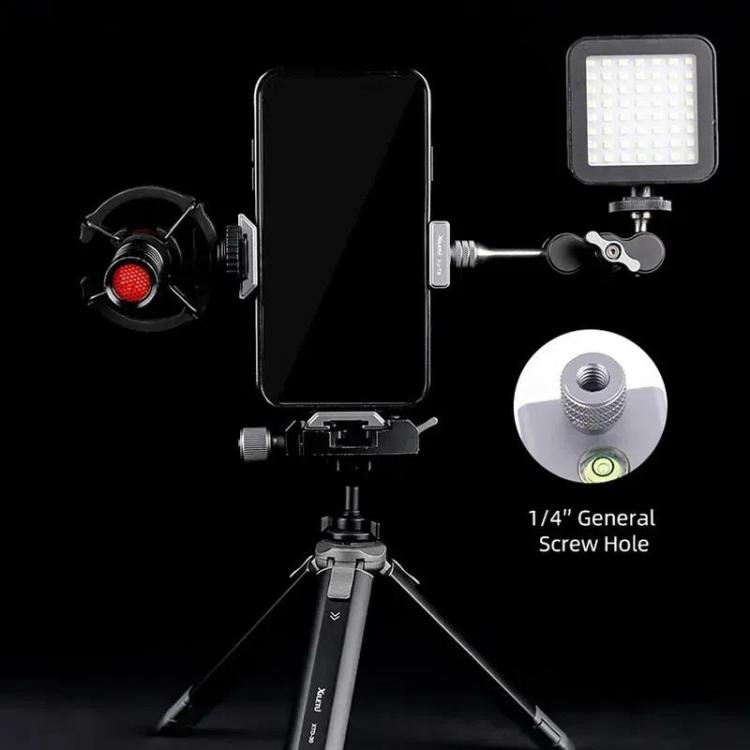 XILETU  XJ-T8 Metal Phone Holder Clamp With Cold Shoe 1/4-inch Screw Hole & Arca-Swiss Compatible Base(Black) - Lens & Accessories by XILETU | Online Shopping UK | buy2fix