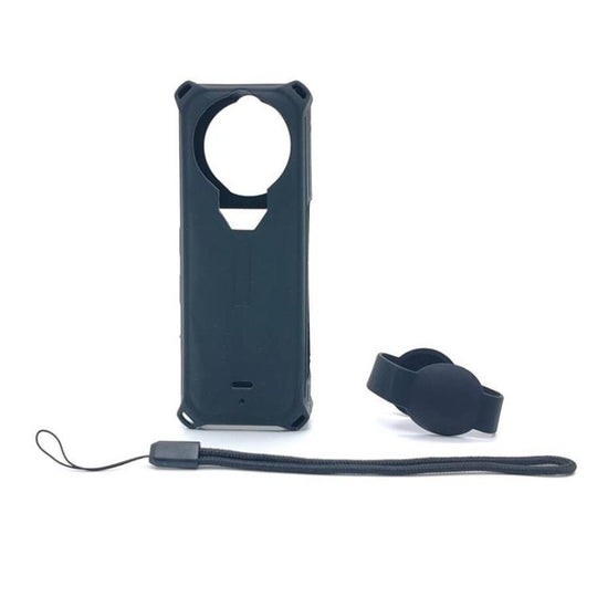 For Insta360 X5 Camera Silicone Cover Case With Lens Cap Shockproof Protective Shell(Black)