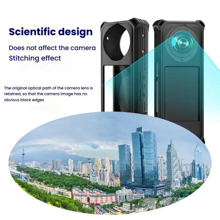 For Insta360 X5 Camera Silicone Cover Case With Lens Cap Shockproof Protective Shell(Black) - Case & Bags by buy2fix | Online Shopping UK | buy2fix