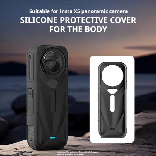 For Insta360 X5 Camera Silicone Case Body Cover Anti-dust and Stain-resistant Protective Shell(Black) - Case & Bags by buy2fix | Online Shopping UK | buy2fix