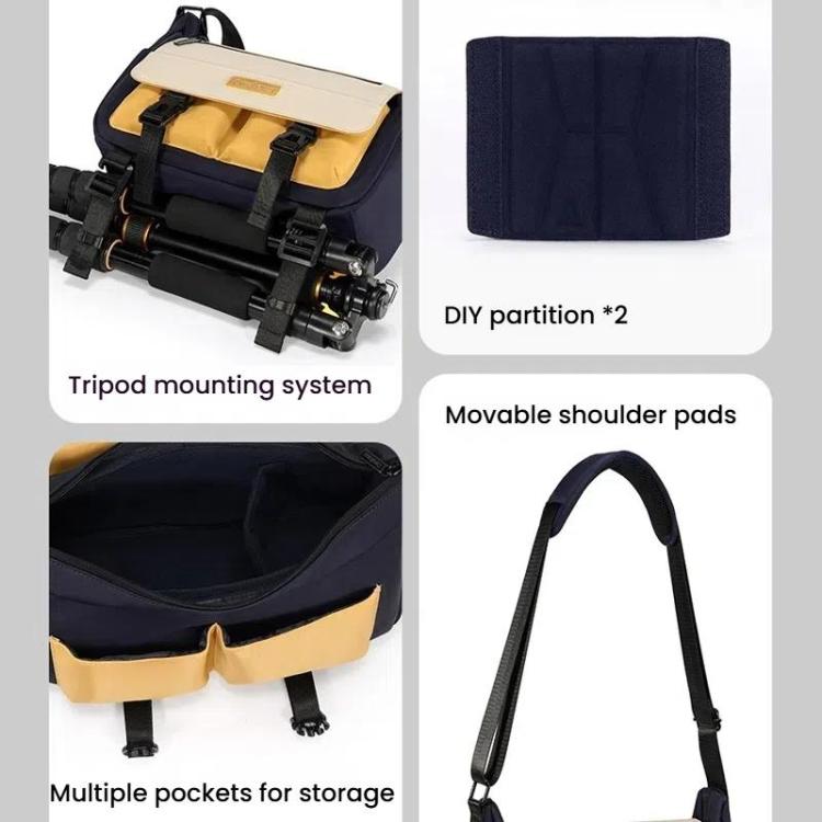 Cwatcun D191 Medium Shoulder Camera Bag Waterproof Crossbody Microsingle DSLR Camera Messenger Bag - Strap Satchel by Cwatcun | Online Shopping UK | buy2fix