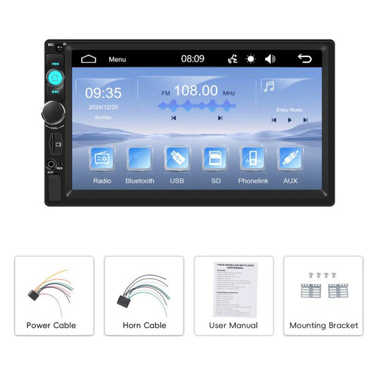 7 Inch Wired Carplay Dual Butt MP5 Player Bluetooth Big Screen Car Center Control, Spec: Standard - Car MP3 & MP4 & MP5 by buy2fix | Online Shopping UK | buy2fix