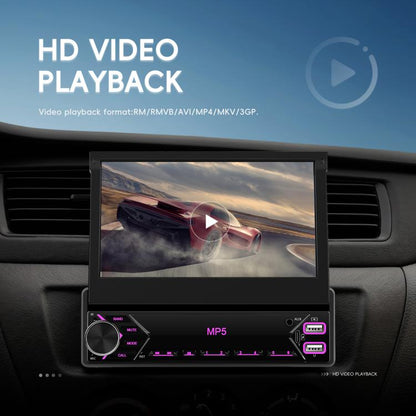 7 inch Universal Manual Retractable Screen Car MP5 Player Car Center Control All-in-One Wired Carplay, Spec: Standard+12 Light Camera - Car MP3 & MP4 & MP5 by buy2fix | Online Shopping UK | buy2fix
