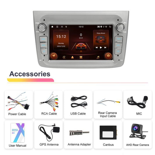 For Alfa Romeo MITO 2008-2016 7 inch Horizontal Screen Android 15 Carplay Car Center Control Integrated Machine, Memory: 4+64G(Standard+AHD Camera) - Car MP3 & MP4 & MP5 by buy2fix | Online Shopping UK | buy2fix