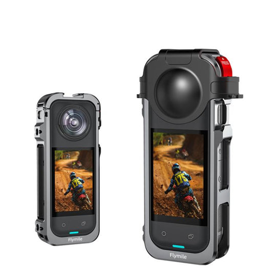 For Insta360 X5 Camera Flymile Metal Frame Lens Cover Set Rabbit Cage Expansion Bracket(Metal Color) - Mount & Holder by Flymile | Online Shopping UK | buy2fix