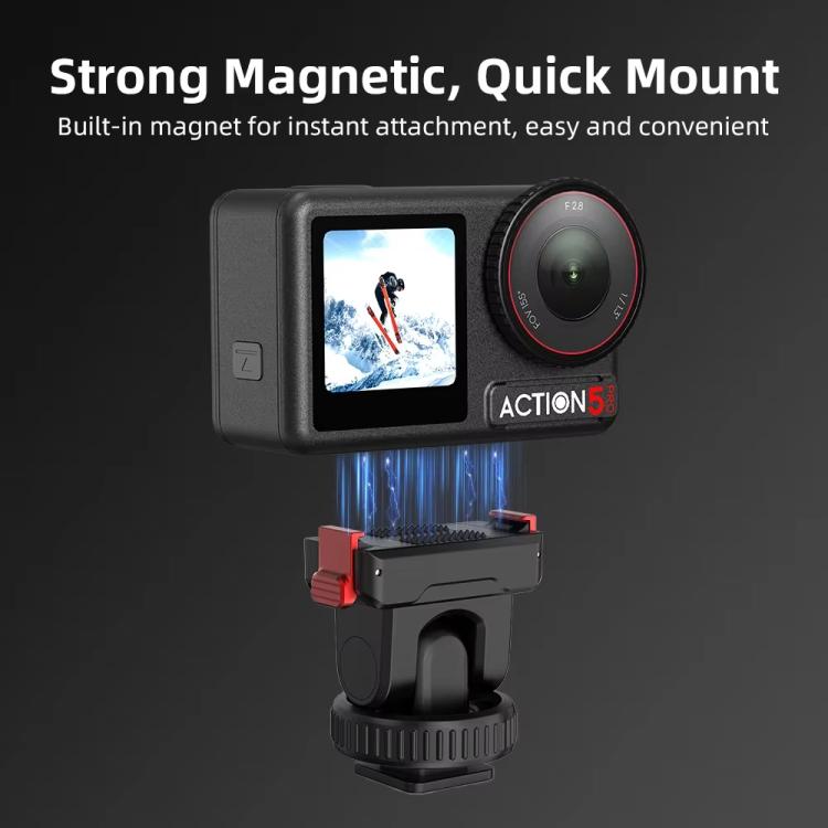 For Osmo Action 3 / 4 / 5 Pro Flymile AC5003 Magnetic Head Quick Release Base(Black) - Mount & Holder by Flymile | Online Shopping UK | buy2fix