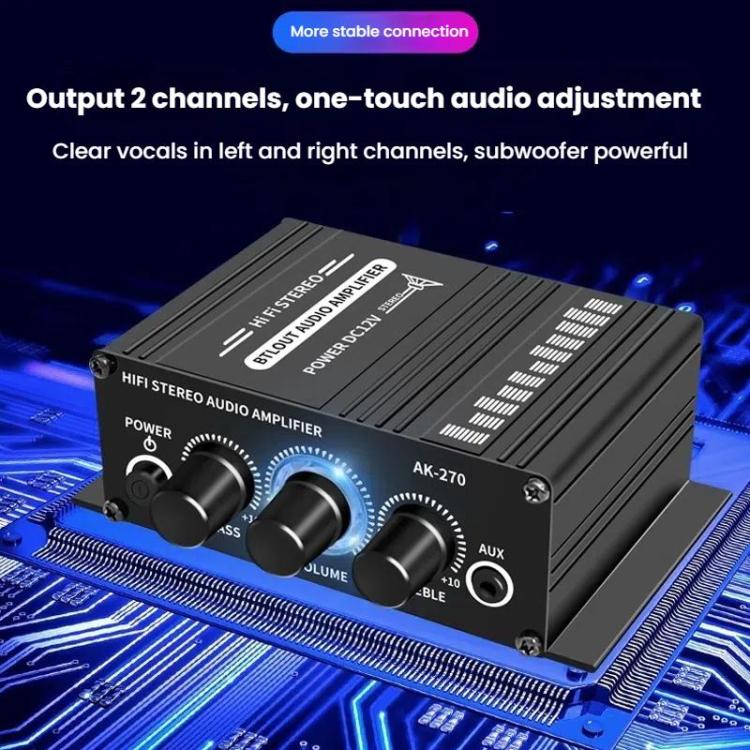 AK270 Car Home Stereo Mini Amplifier - Car Amplifiers by buy2fix | Online Shopping UK | buy2fix