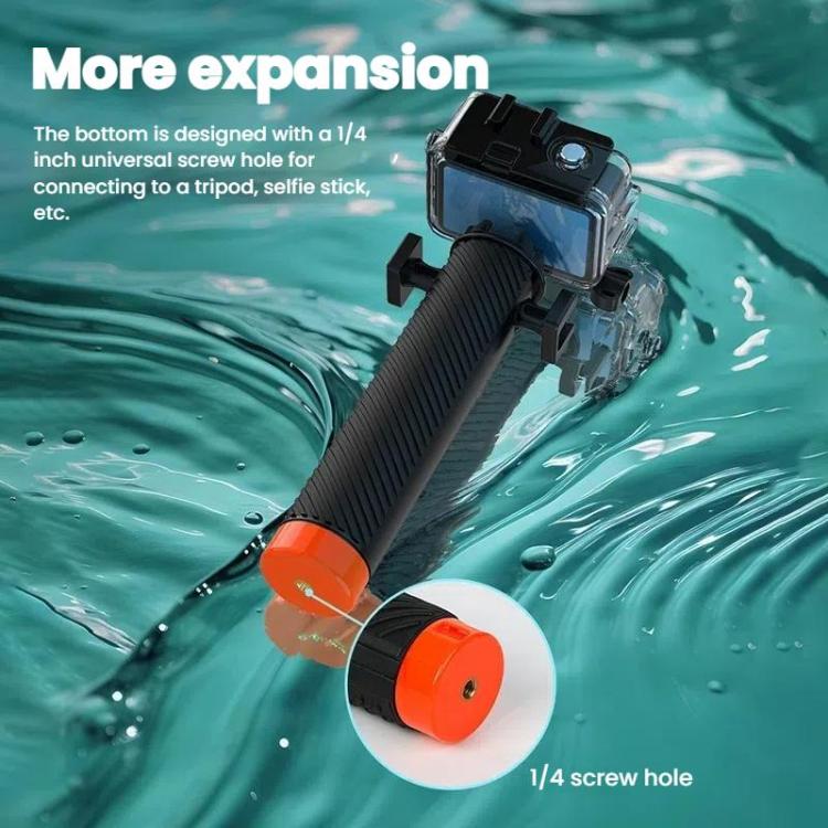 Buoyant Anti-Sink Dive Handle With Dual Cold Shoe Mounts for Action Cameras(Orange) - Floating Grip & Ball by buy2fix | Online Shopping UK | buy2fix