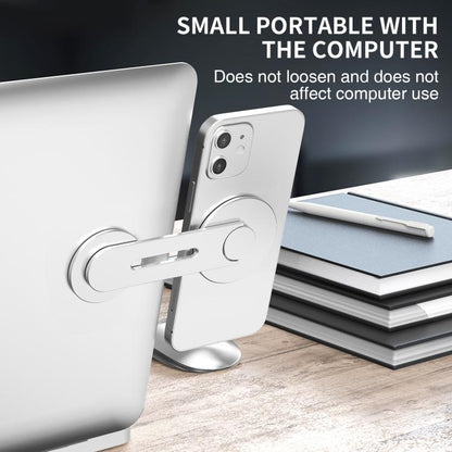 AhaStyle WG26-5 Aluminum MagSafe Circle Magnetic Laptop Expansion Stand Portable Adjustable Phone Holder(Silver) - Hand-Sticking Bracket by AhaStyle | Online Shopping UK | buy2fix