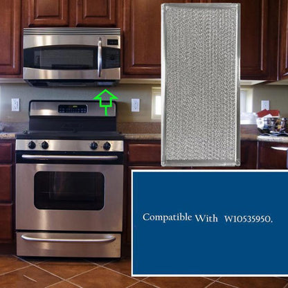 2pcs /Pack W10535950 Microwave Grease Filter Replacement Parts 11 X 6-1/4 Inch - Microwave Oven Parts by buy2fix | Online Shopping UK | buy2fix