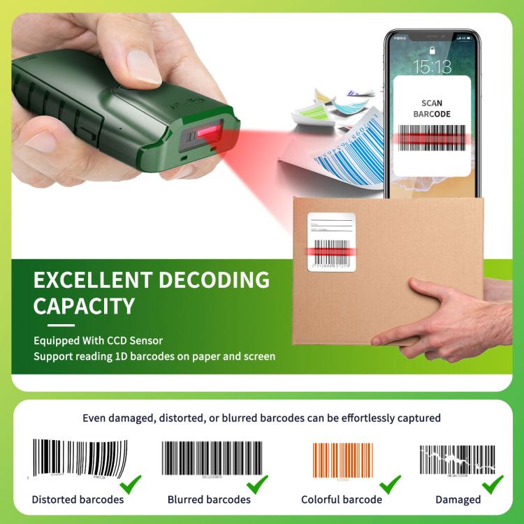 NTEUM E740 Cell Phone Back Clip Portable 1D Code Wireless Bluetooth Scanner - Portable Scanner by NTEUM | Online Shopping UK | buy2fix