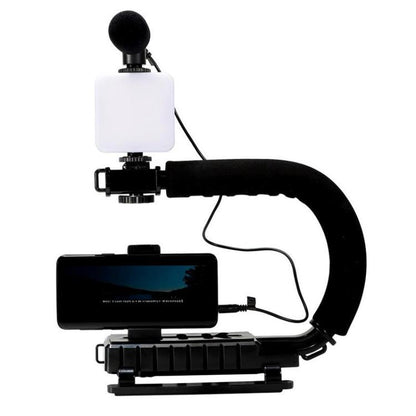 U-Shaped Handle Stand with Pocket Fill Light & Noise-Canceling Mic All-in-One Live Streaming Kit - Stand by buy2fix | Online Shopping UK | buy2fix
