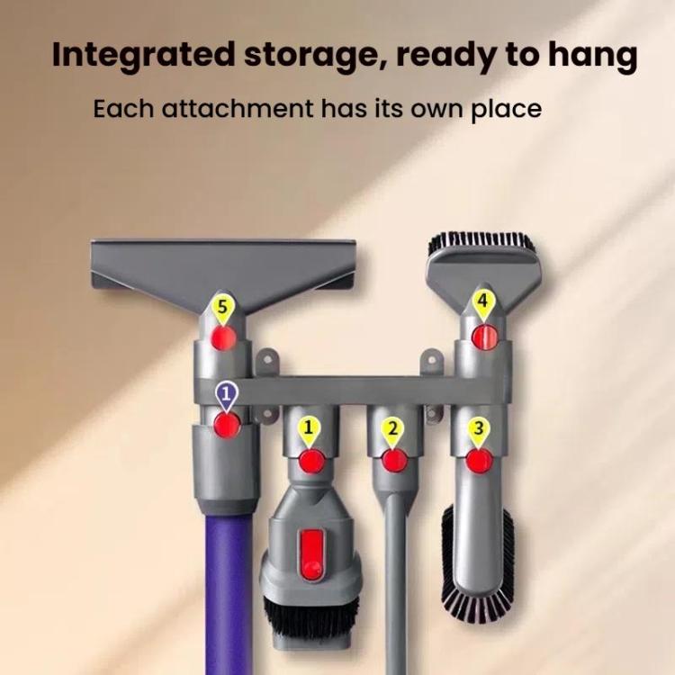 For Dyson V12 Vacuum Cleaner Wall Mount Storage Rack Accessory Holder Holds Up to 10 Attachments - For Dyson Accessories by buy2fix | Online Shopping UK | buy2fix