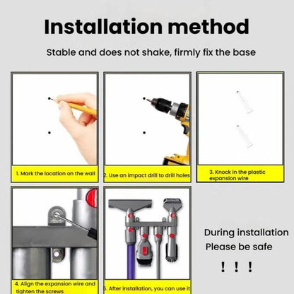 For Dyson V12 Vacuum Cleaner Wall Mount Storage Rack Accessory Holder Holds Up to 10 Attachments - For Dyson Accessories by buy2fix | Online Shopping UK | buy2fix