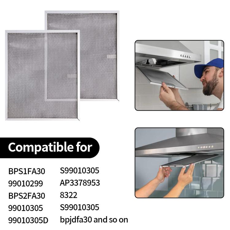 For Broan BPS1FA30 QS1 99010299 Range Hood 2pcs /Pack Grease Filter Replacement Parts - Range Hood Parts by buy2fix | Online Shopping UK | buy2fix