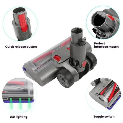For Dyson V7/V8/V10/V11 Vacuums High-Torque Motorized Carpet Brush Head with 6 Green LEDs - For Dyson Accessories by buy2fix | Online Shopping UK | buy2fix