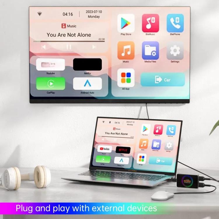 BY971 Wireless CarPlay Adapter 3-In-1 Car TV Stick HDMI Out Sync For Laptop/TV  2+16G - Bluetooth Adapters by buy2fix | Online Shopping UK | buy2fix