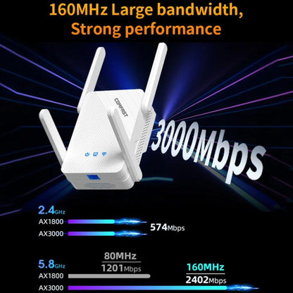 COMFAST CF-XR185 V2 AX3000 WiFi 6 Extender Dual Band Gigabit Wireless Repeater EU Plug - Broadband Amplifiers by COMFAST | Online Shopping UK | buy2fix