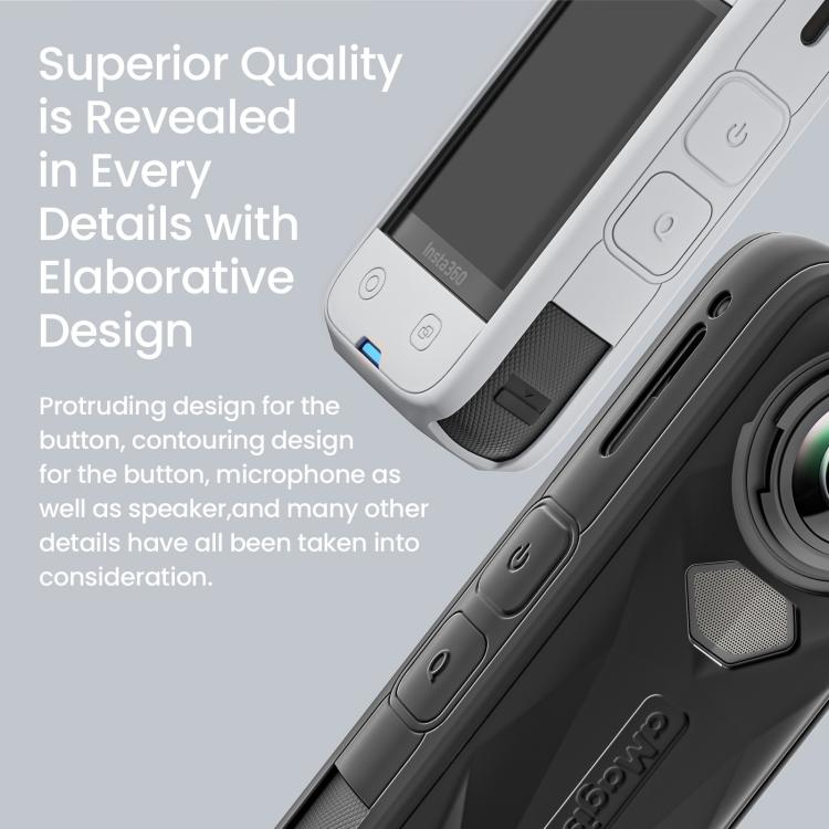 aMagisn Body Case+Lens Cap For Insta360 X5 Action Camera Protective Accessories Gray - Case & Bags by aMagisn | Online Shopping UK | buy2fix