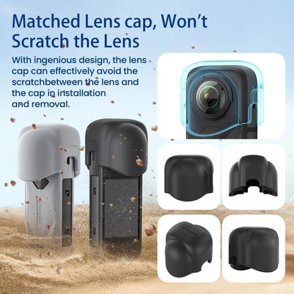 aMagisn Body Case+Lens Cap For Insta360 X5 Action Camera Protective Accessories Gray - Case & Bags by aMagisn | Online Shopping UK | buy2fix