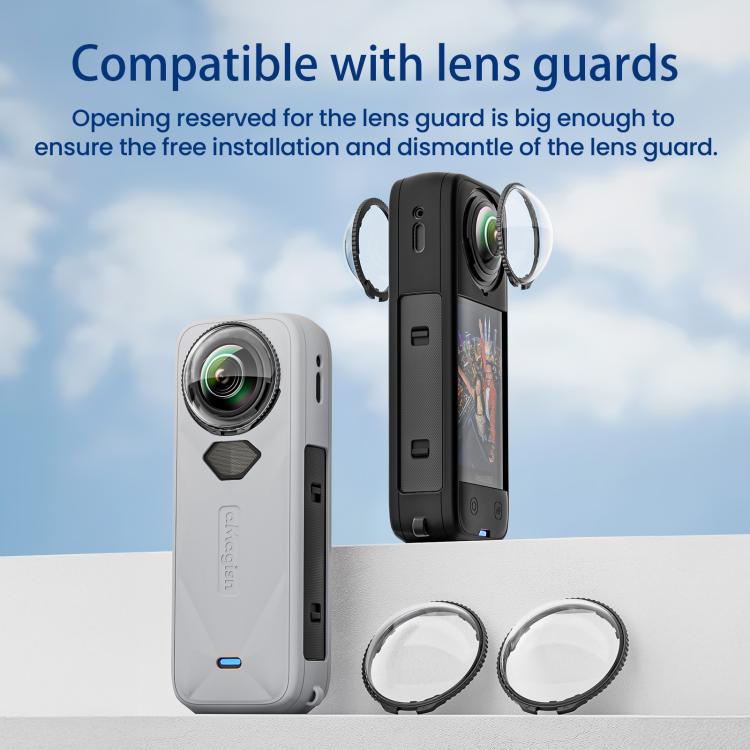 aMagisn Body Case+Lens Cap For Insta360 X5 Action Camera Protective Accessories Black - Case & Bags by aMagisn | Online Shopping UK | buy2fix