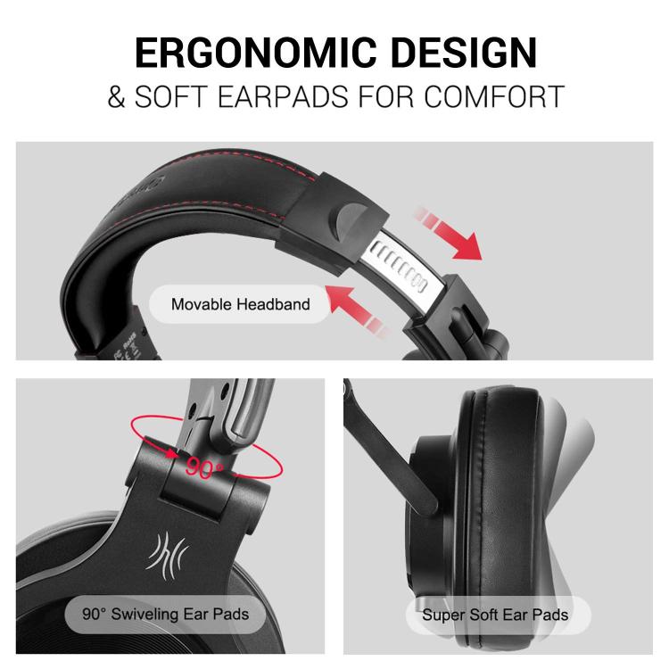 OneOdio A71M Headset Wired DJ Disc Monitor Headphones With Mic Computer Headphone(Black) - Multimedia Headset by OneOdio | Online Shopping UK | buy2fix