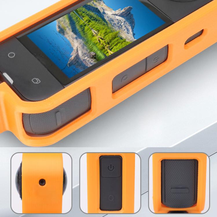 For Insta360 X5 360 Camera CQT Expandable Protective Cage Shockproof Case Horizontal Orange - Mount & Holder by CQT | Online Shopping UK | buy2fix