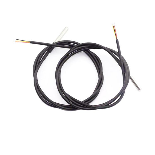 2pcs /Pack DS18B20 Waterproof Temperature Sensor Probe Stainless Steel Encapsulated 1m Cable