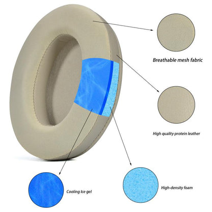 For Sony WH-1000XM3 Headphones 1pair Cooling Gel  Ear Pads Cooling & Breathable Cushions(Gold) - Earmuff & Pad by buy2fix | Online Shopping UK | buy2fix