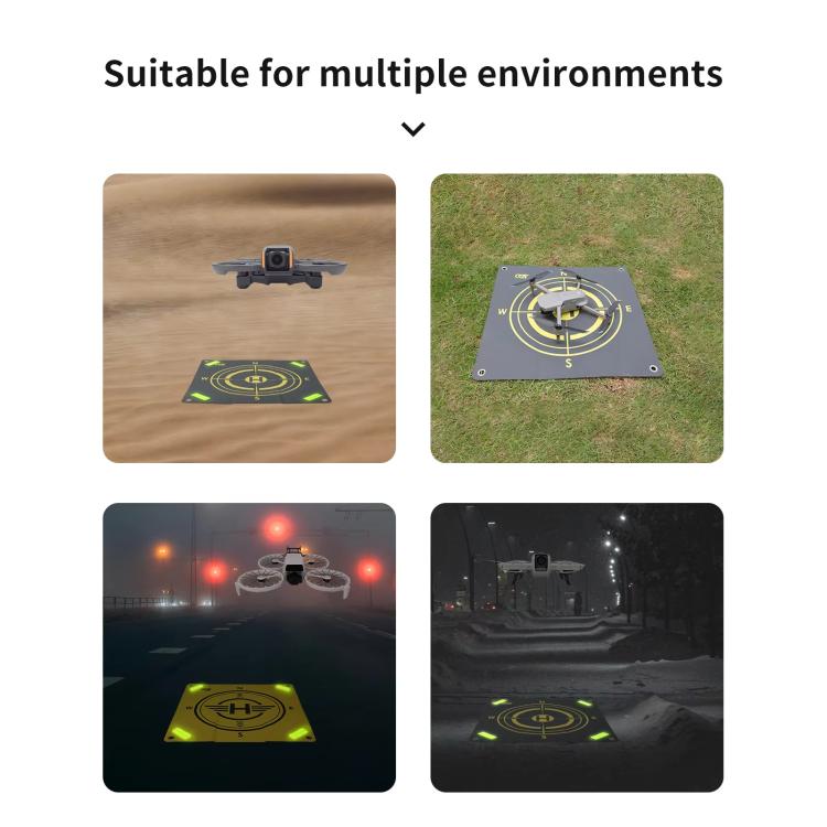 CQT 55cm Universal Reflective Drone Landing Pad Dual-Sided Waterproof Foldable Mat with Ground Pegs(Two-Tone) - Parking Apron by CQT | Online Shopping UK | buy2fix