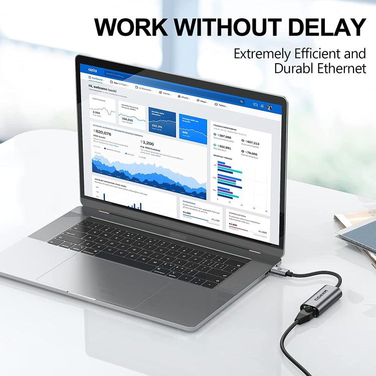 QGeeM  USB-A To RJ45 LAN Converter Gigabit Ethernet Adapter for Laptop, PC, Smartphone, Plug & Play Cable Length 15cm - Cable & Adapters by QGeeM | Online Shopping UK | buy2fix