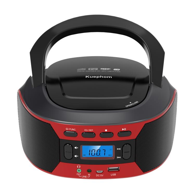 Kuephom W17 Portable Home CD Music Walkman FM Bluetooth Player EU Plug - DVD & LCD Player by Kuephom | Online Shopping UK | buy2fix